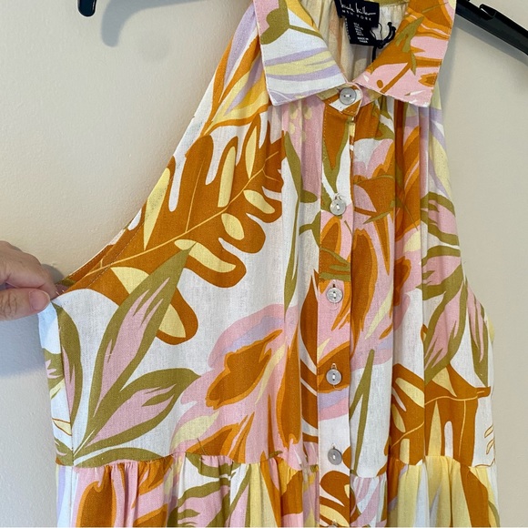 Nicole Miller Tropical Tiered Sleeveless Dress Size L - NEW - Picture 8 of 11